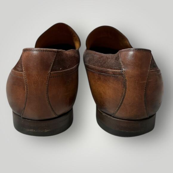 Gucci Men’s Brown Leather Loafers 9.5  Vintage Dress Shoes Classic Slip-On - Picture 2 of 13